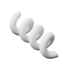 3d Spiral White color, Abstract realistic rendering of 3d geometry shape object element