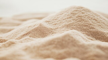 intimate detail of a sprawling expanse of pristine beige sand dunes, showcasing tranquil ripples and subtle shadows enhancing texture