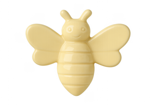 White chocolate bee candy with happy face