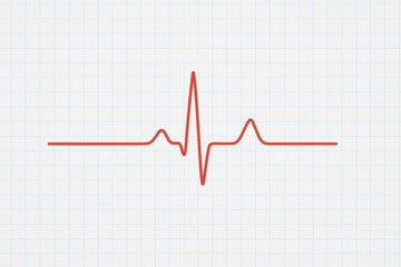 Naklejka premium Electrocardiogram heartbeat chart line on medical grid paper clean diagnostic graphic