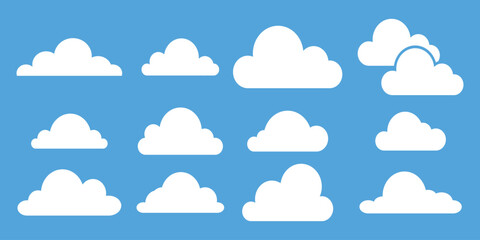 cloud shapes and symbols — modern vector sky elements for weather design