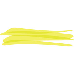 Vibrant Yellow Brush Stroke Marker Highlight Effect Transparent Background