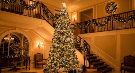 Grand hall festive christmas decorations