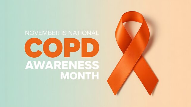 Orange ribbon symbolizing copd awareness month campaign for lung health education and support