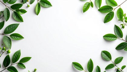 green leaves frame background