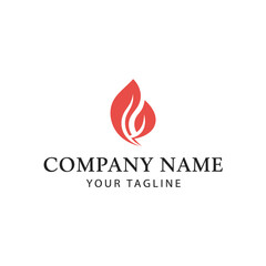 Abstract red flame logo design with elegant curves and modern aesthetic.