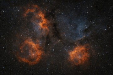 Vibrant deep space field with nebulas star clusters and cosmic dust patterns