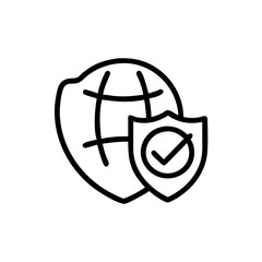 Global security icon representing data protection and secure access