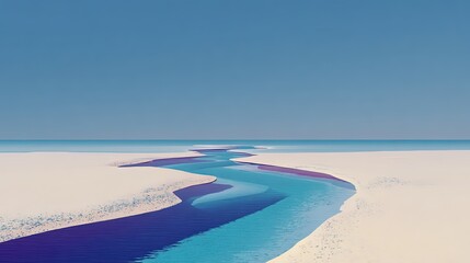 Colorful River On Sandy Beach