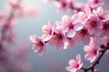 Fototapeta premium Delicate pink sakura blossoms, intricate branch pattern, oriental, spring, elegant