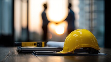 Construction Project Planning At Sunset