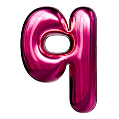 Letter q Glossy Metallic Ripple Accent