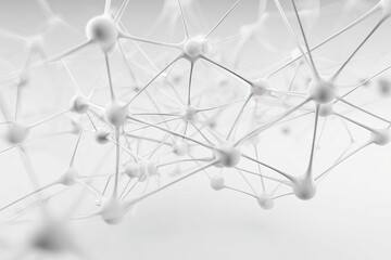 Abstract Network Of White Spheres On Light Gray Background