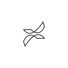 abstract X logo, simple geometric X design