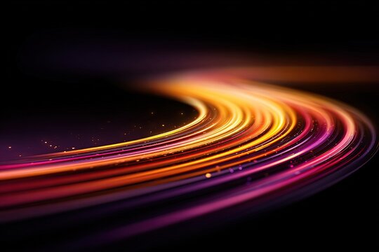 Abstract Colorful Dynamic Lines On Black Background