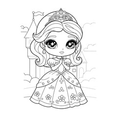 Adorable Princess Coloring Page