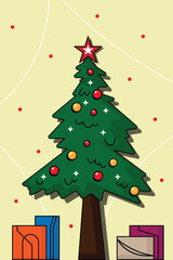 Festive Christmas Tree Decoration Celebration Concept