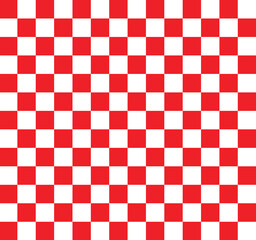 Checkered harlequin diamond seamless background pattern vector in red and white. Geometric rhombus pattern background. Harlequin check wallpaper.