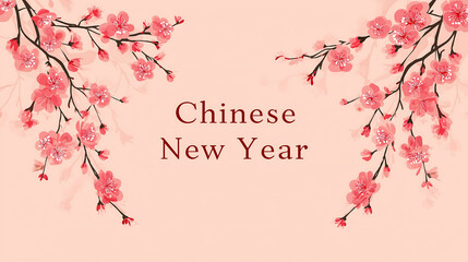 Fototapeta premium Celebrate chinese new year with beautiful blossom floral design