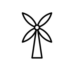 Outline wind turbine energy power windmill line art icon
