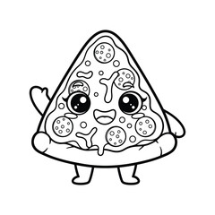 Kawaii Food Mascot Line Art
