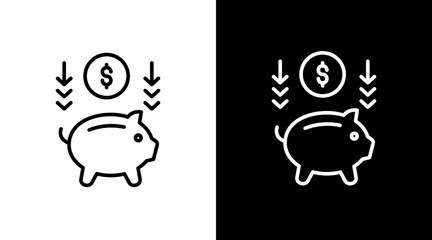 Savings  White Icon Set Design