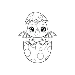 Adorable Baby Dragon Coloring Page for Kids