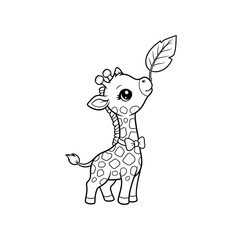 Adorable Baby Giraffe Coloring Page