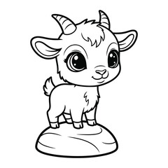 Adorable Baby Goat Coloring Page