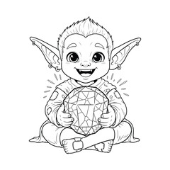 Adorable Baby Goblin Coloring Page for Kids