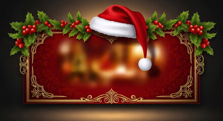 christmas greeting card with santa claus