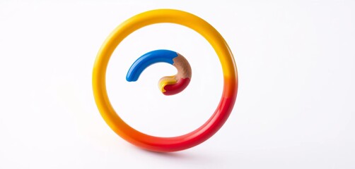 Obraz premium A brightly colored flexible pencil twisted into a playful spiral, twist, quirky pencil