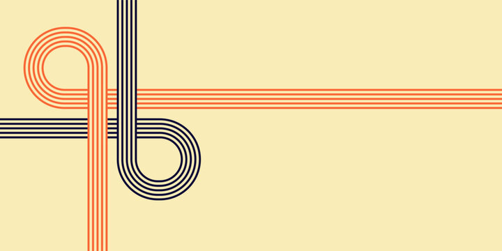 Retro seventies aesthetic with intersecting lines creating a modern abstract background concept