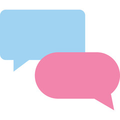 Two Speech Bubbles One Light Blue And One Pink Representing Conversation And Communication On A Clean White Background