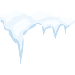 Winter Icicles Hanging From An Overhang On A White Background