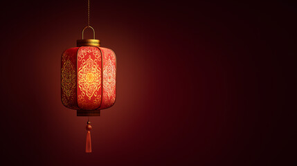 Red chinese lantern hanging decoration for lunar new year celebration