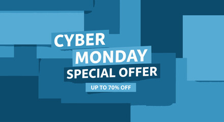 Minimal Flat Typography Cyber Monday Poster