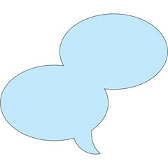 Two Interconnected Light Blue Speech Bubbles On A Transparent Background Representing Conversation Dialogue Communication and Discussion