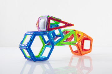 Step 4 – Innovative magnetic construction toy showing creative geometric design process