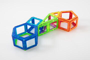Step 3 – Creative STEM education using colorful magnetic geometric toy structures
