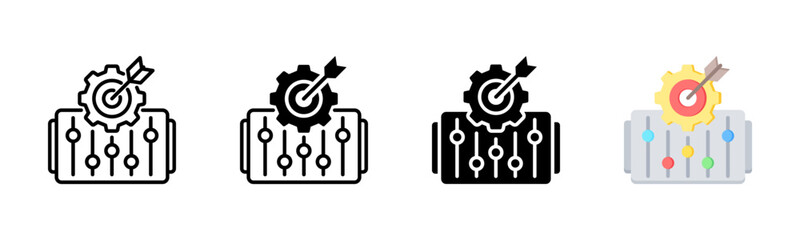 Goal Setting Icon, Multi Styles Icon Set
