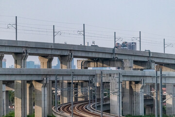 Detail of the concrete overpass on the way