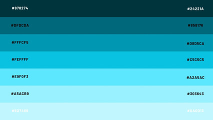 color palette combination with a combination of colors from dark to light with a code once - turquoise