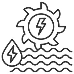 Hidropower Energy Outline Icon