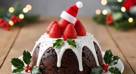 christmas cake with chocolate