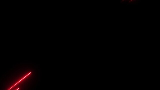 Moving neon line stripes animation. Digital  stripes line animation on black background.