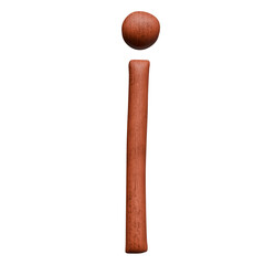Lowercase 3D Render Alphabet Hand-Carved Wood Grain Accent