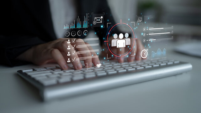 A dashboard for customer relationship management (CRM). The data analysis and market research help to identify a target audience and understand customer reviews and behavior. Fermion