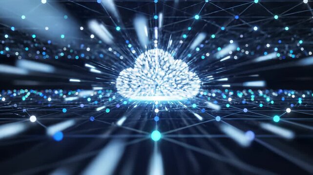 High definition abstract network pattern with dynamic dots on computer screen, evoking innovative thinking, representing connection and progress, perfect for background visuals in educational.