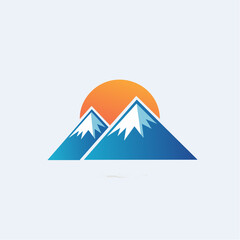Abstract mountain range emblem evoking concepts of nature and adventurous outdoor pursuits